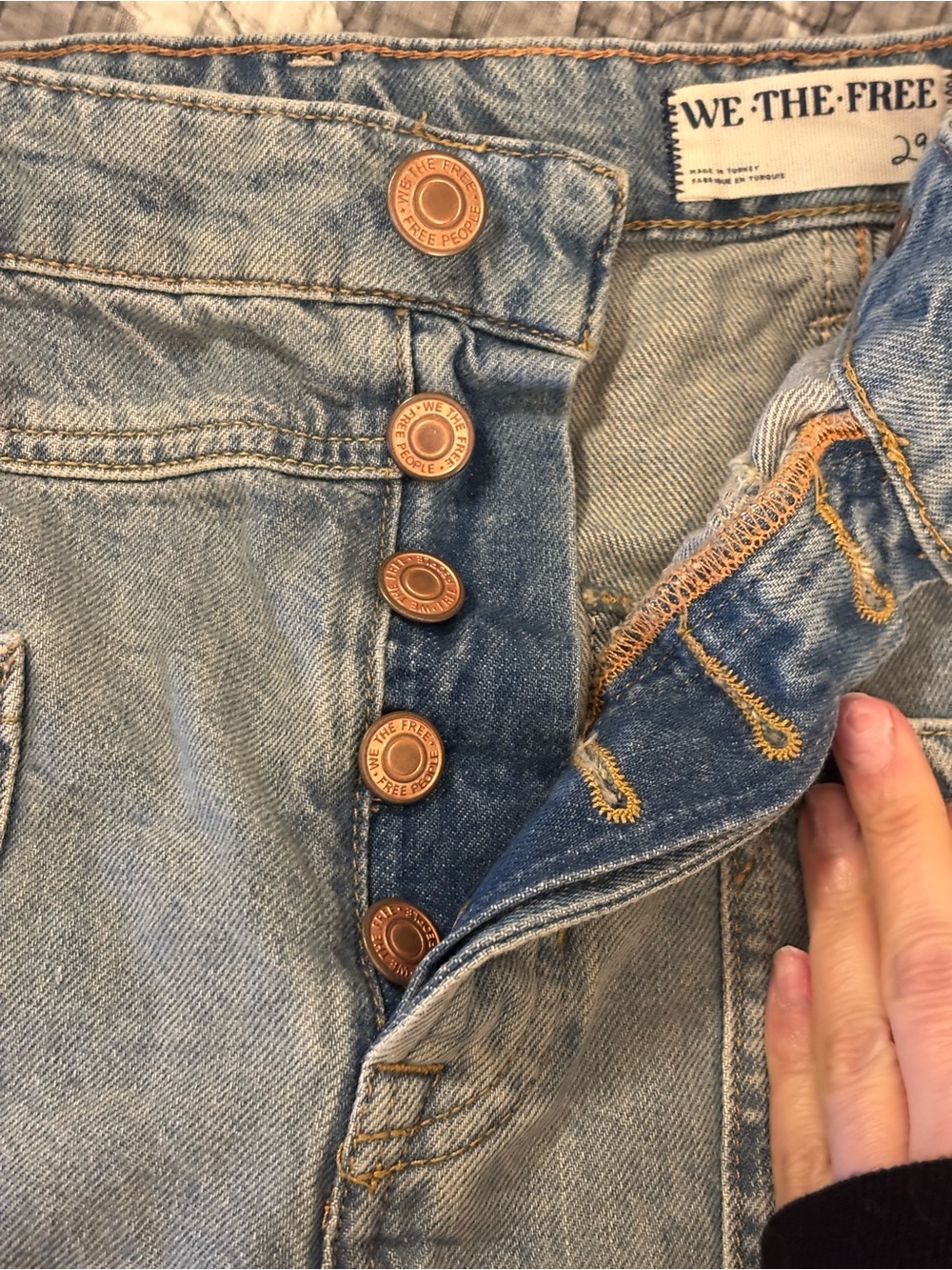 We The Free Light Blue High-Rise Denim Shorts - Picture 7 of 12
